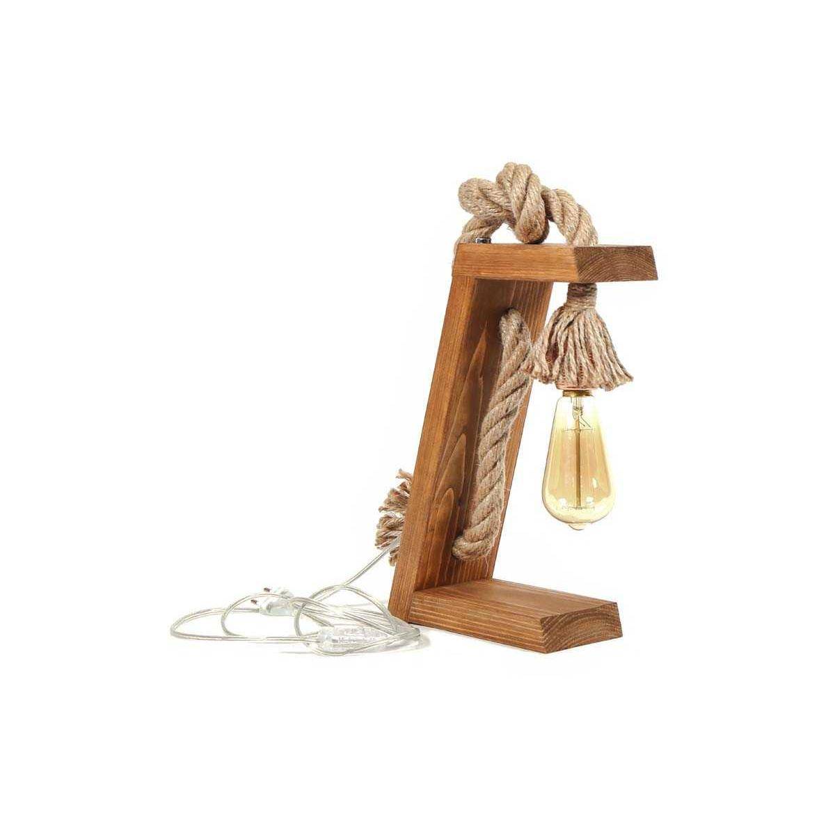 Hanah Home - Lampe à poser en sapin et jute Kitt - Image 1