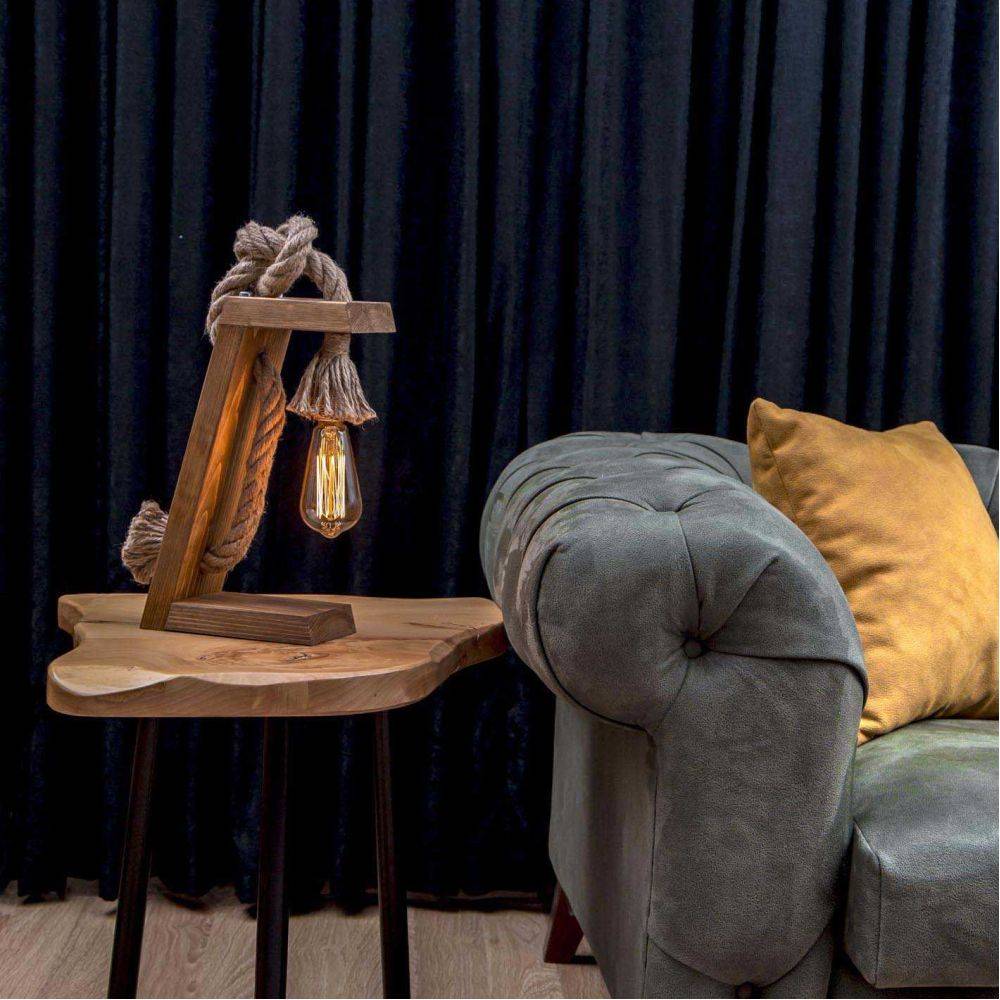 Hanah Home - Lampe à poser en sapin et jute Kitt - Image 2