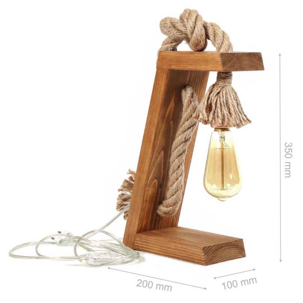 Hanah Home - Lampe à poser en sapin et jute Kitt - Image 3