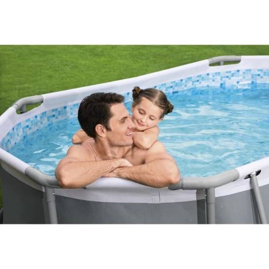 Bestway - Kit Piscine hors sol tubulaire BESTWAY - Steel Pro MAX™ - 305 x 200 x 84 cm - Ovale (Livrée avev filtre a cartouche et 1 cart - Image 4