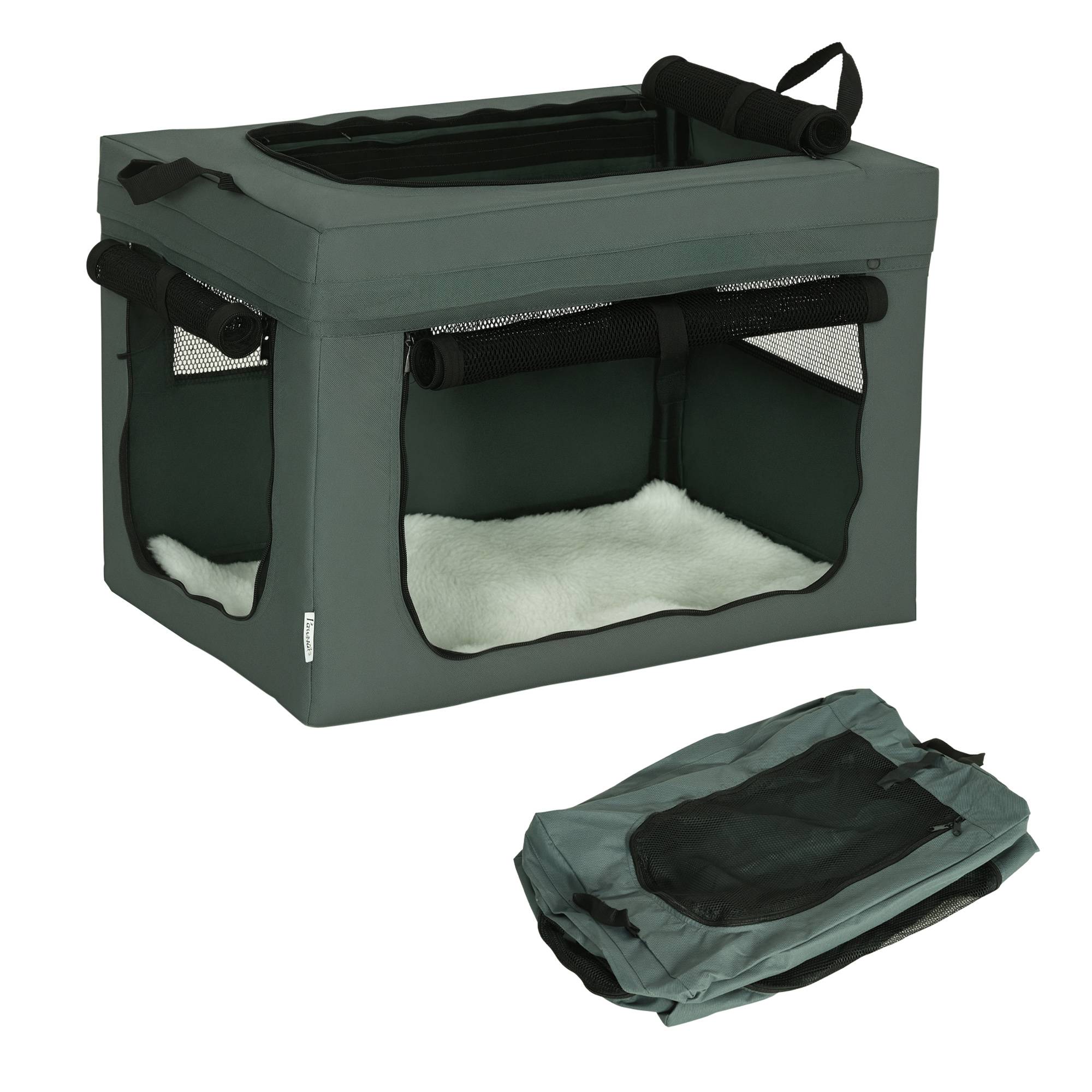 Sac de transport chat chien acier et Oxford voyage serein coussin inclus gris - ComfortXL Outdoor Living - Image 1