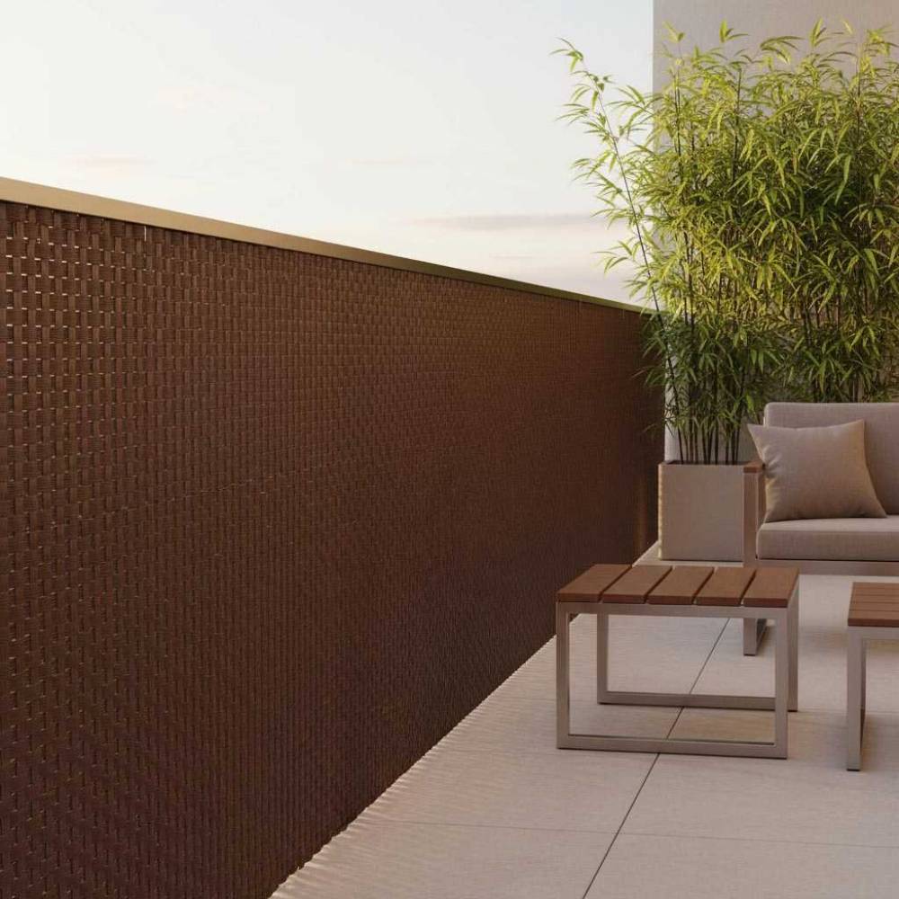 Rattan Art - Brise-vue en résine tressée pour balcon et clôture coloris marron 1 x 5 m - Image 2