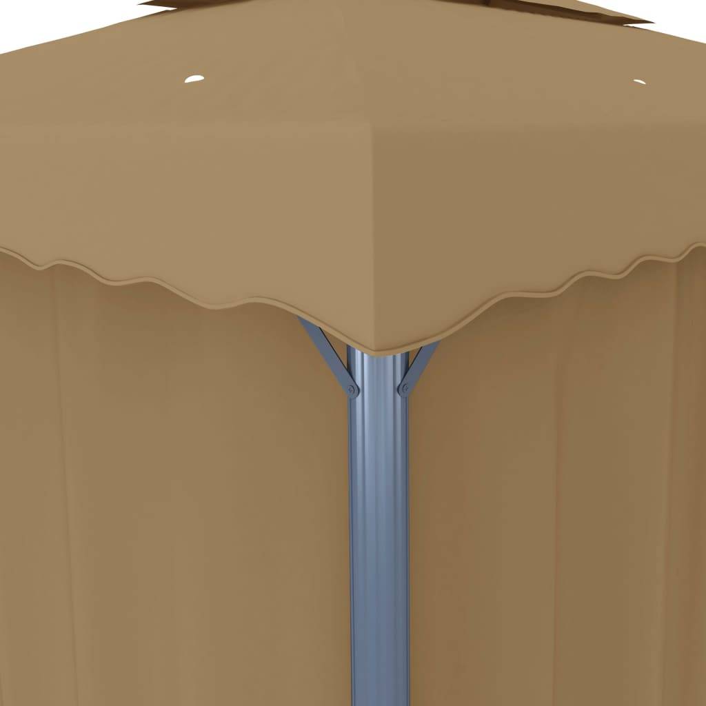 ComfortXL - Tonnelle de Réception Aluminium Rideaux et Moustiquaires Double Toit pour Jardin Taupe 4x3 m – ComfortXL Outdoor Living - Image 6