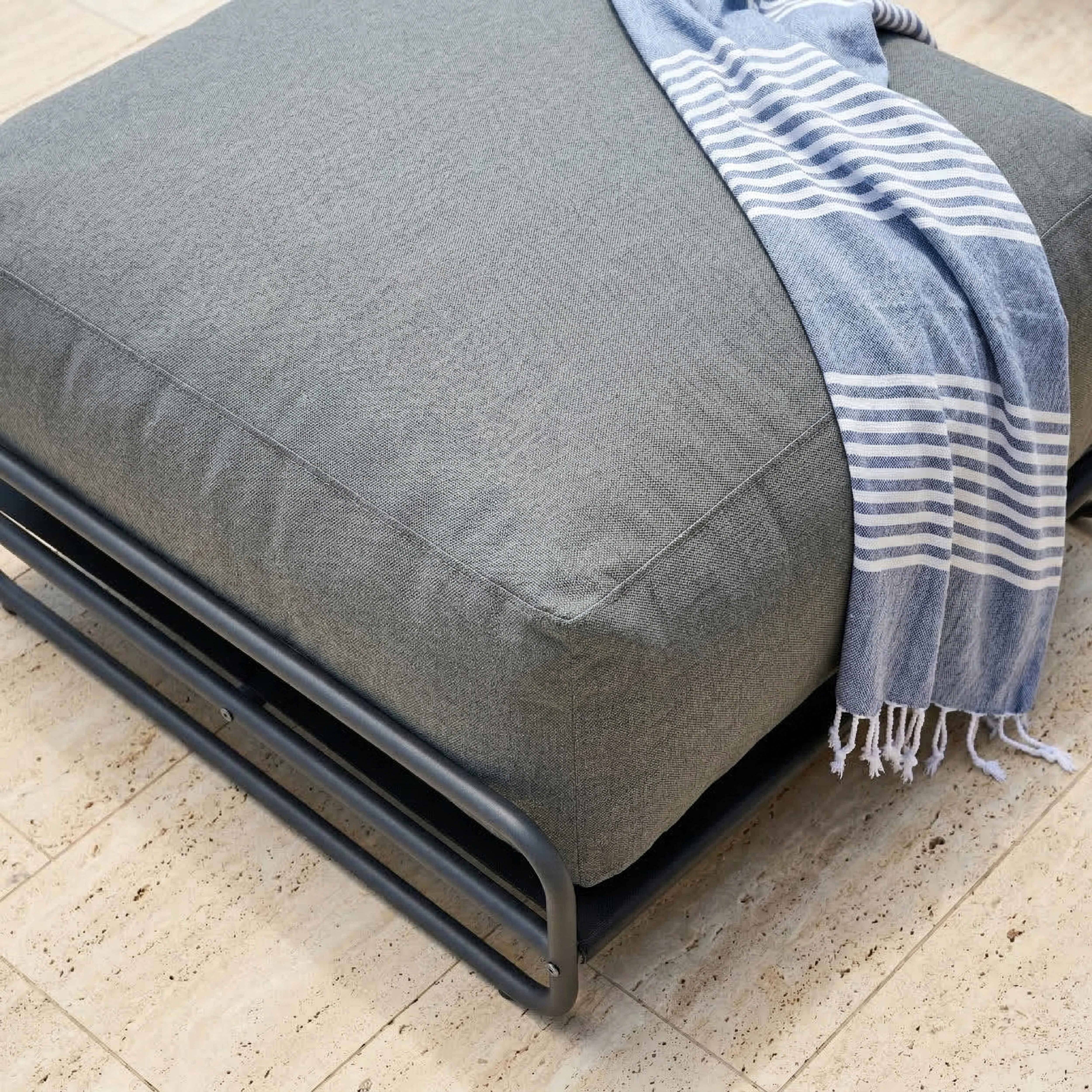 Oviala - Pouf pour salon de jardin modulable avec structure gris Mixi - Oviala - Image 3
