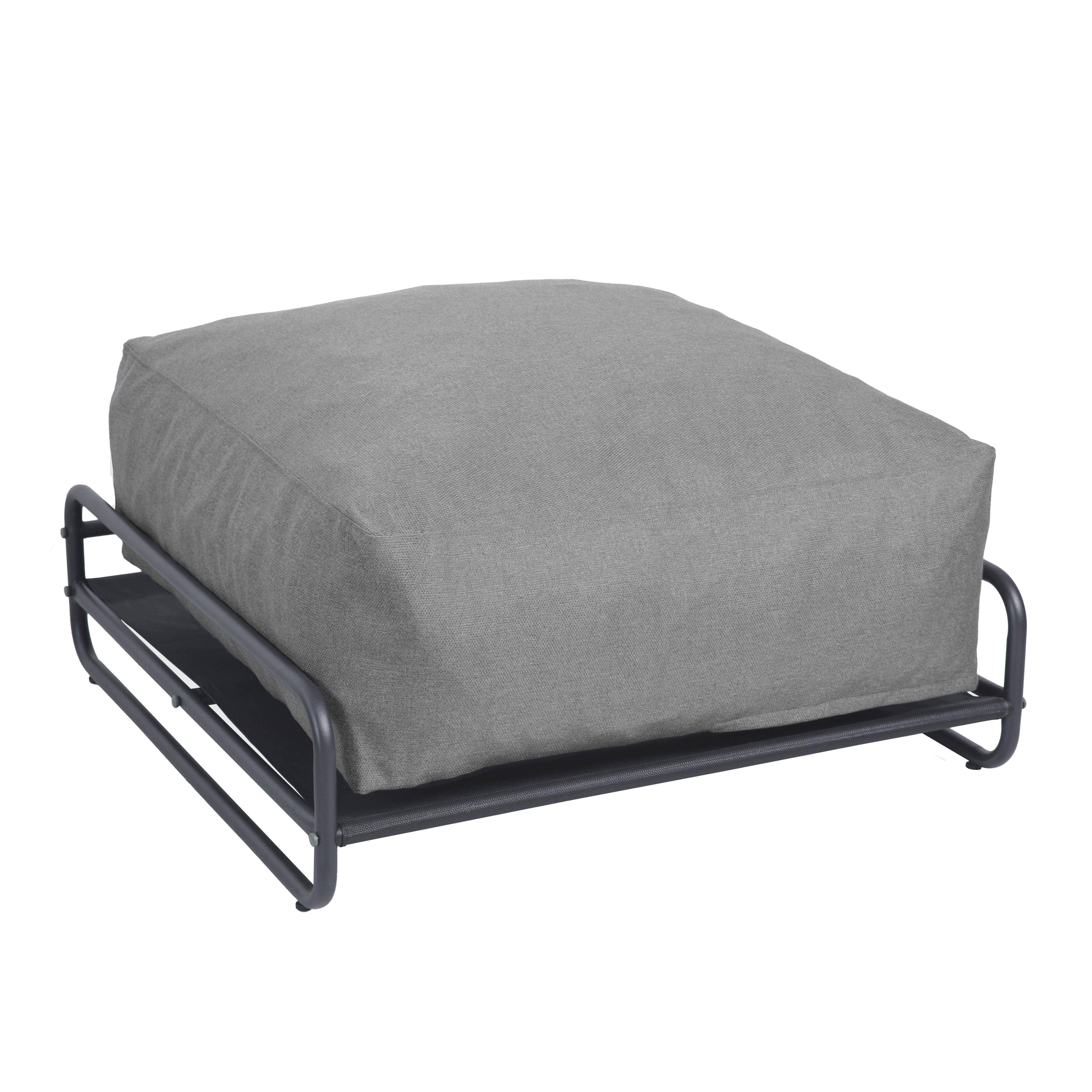 Oviala - Pouf pour salon de jardin modulable avec structure gris Mixi - Oviala - Image 2