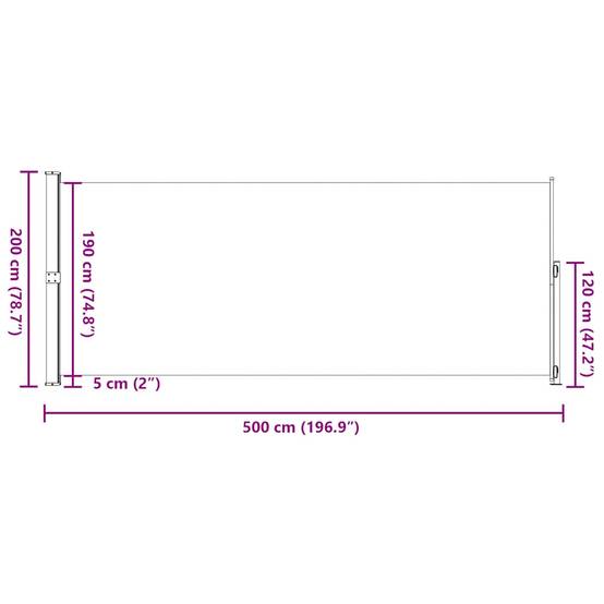 Store banne | Auvent latéral rétractable de patio 200x500 cm Crème Maison Chic - Image 9