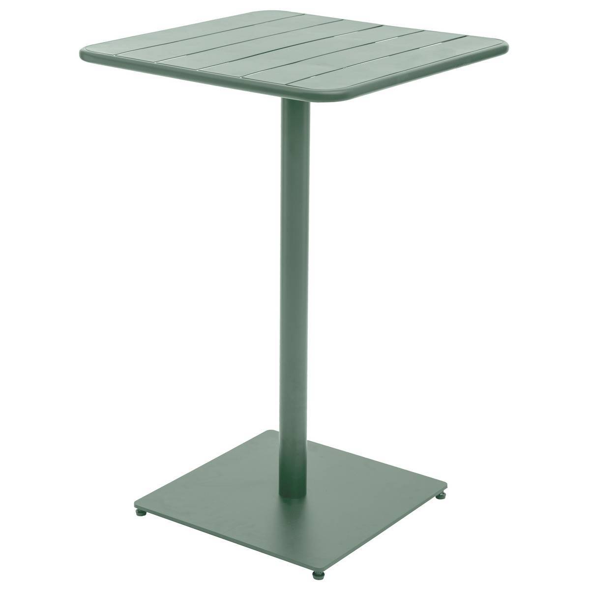 Hesperide - Table haute de jardin "Phuket" vert olive 2 places en acier traité époxy Hespéride - Image 2