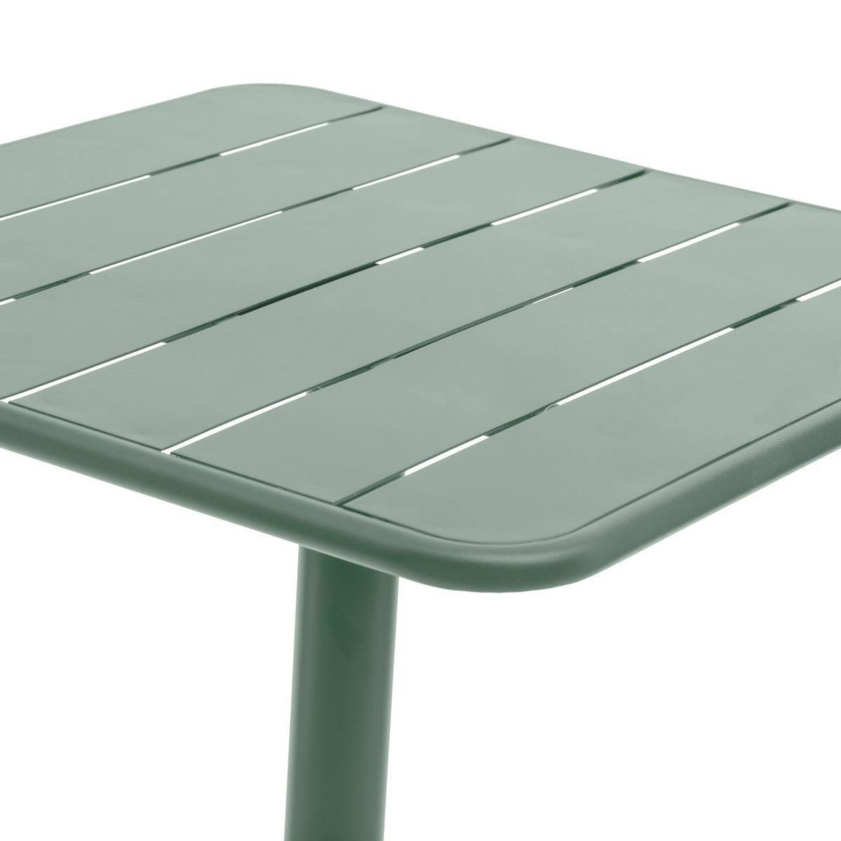 Hesperide - Table haute de jardin "Phuket" vert olive 2 places en acier traité époxy Hespéride - Image 3