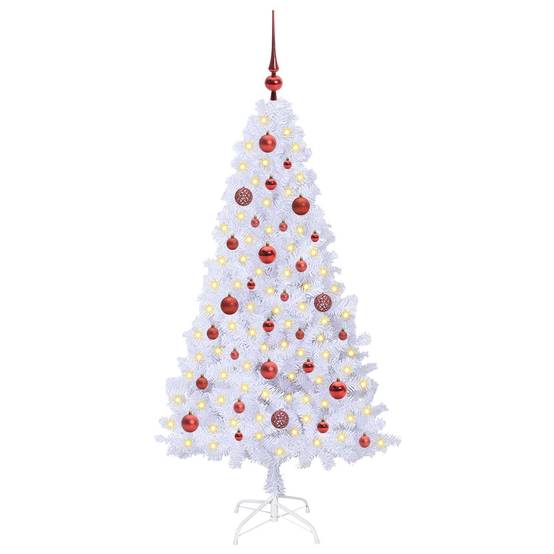 Sapin de Noël | Arbre de Noël artificiel avec 150 LED Blanc 150 cm PVC et Acier Maison Chic - Image 3