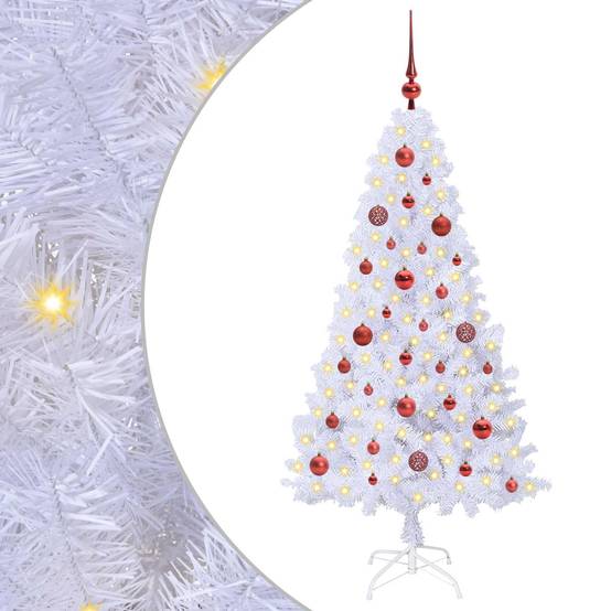 Sapin de Noël | Arbre de Noël artificiel avec 150 LED Blanc 150 cm PVC et Acier Maison Chic - Image 1