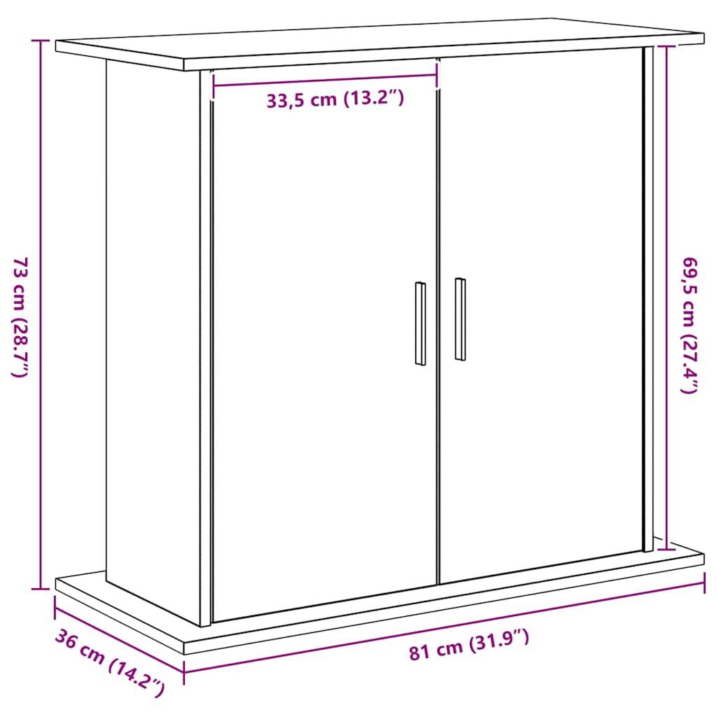 ComfortXL - Armoire d'aquarium Chêne Noir avec 4 Compartiments à Portes 81x36x73 cm - ComfortXL Outdoor Living - Image 5