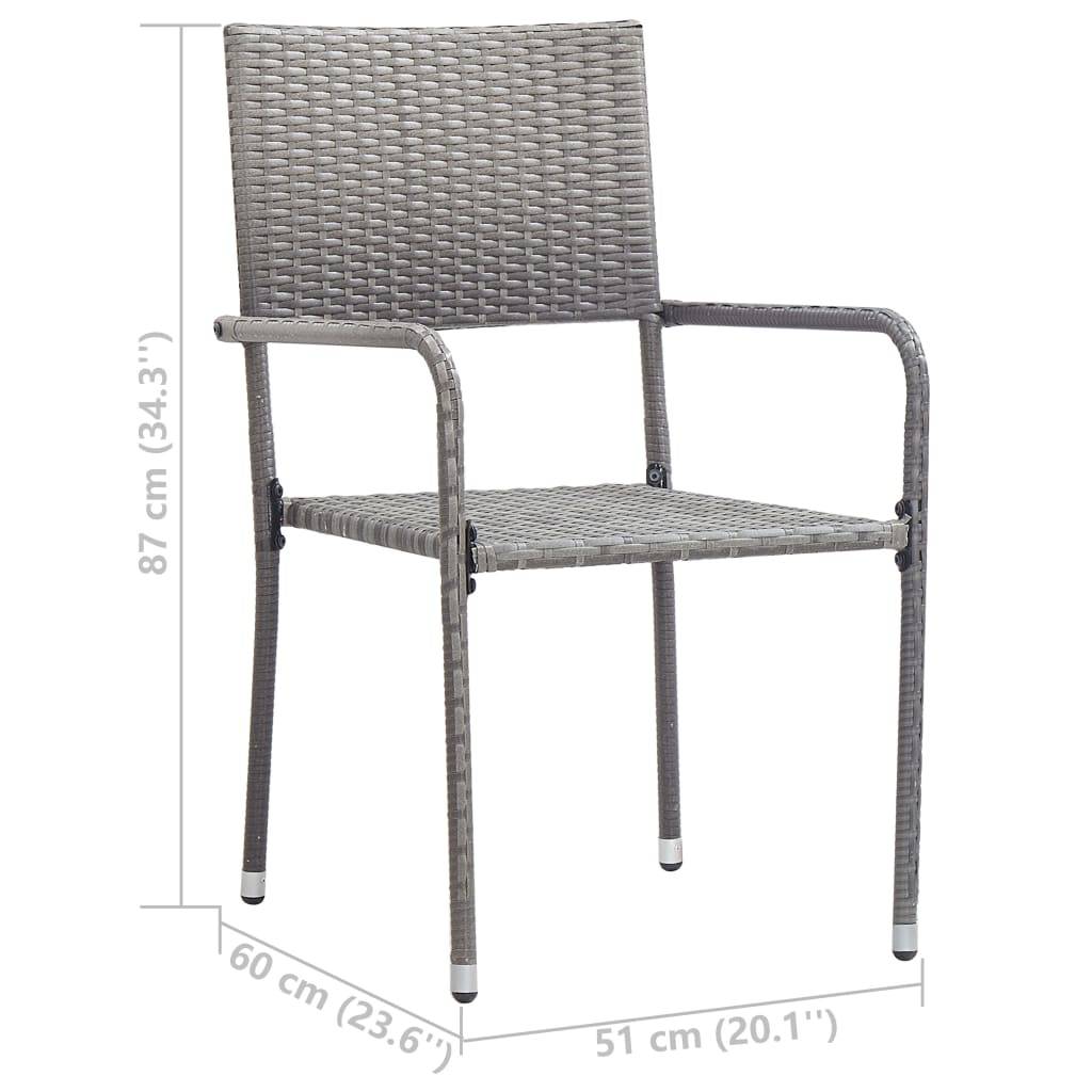 ComfortXL - Salon de Jardin 2 Personnes Chaises Empilables en Résine Grise et Verre – ComfortXL Outdoor Living - Image 5
