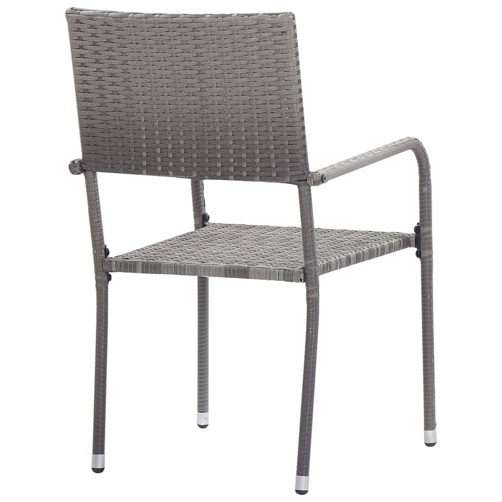ComfortXL - Salon de Jardin 2 Personnes Chaises Empilables en Résine Grise et Verre – ComfortXL Outdoor Living - Image 6
