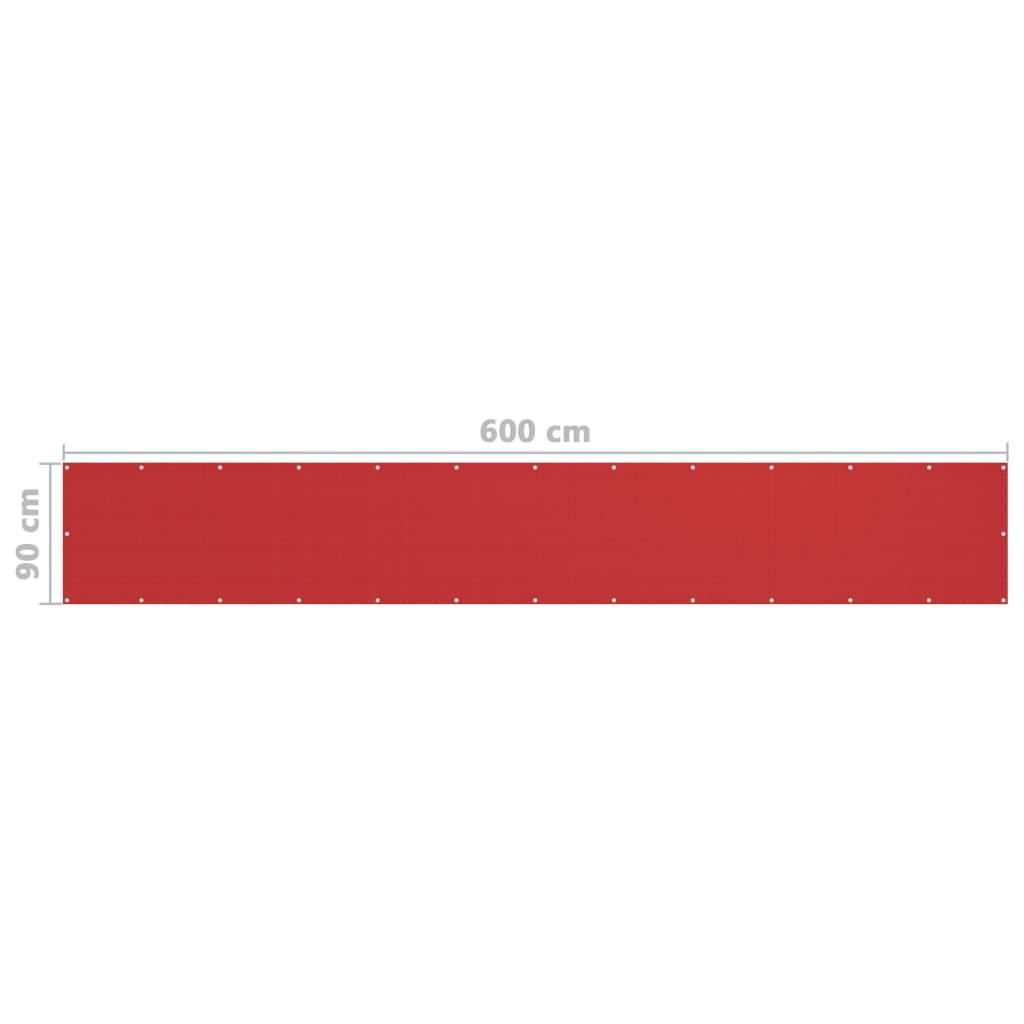 Helloshop26 - Écran de balcon brise pare vue protection confidentialité 90 x 600 cm PEHD rouge - Image 5