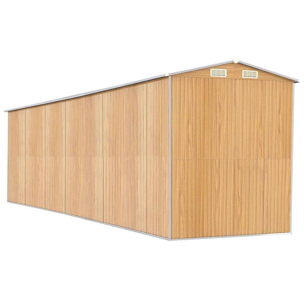 Vidaxl - Abri de jardin Marron clair 192x772x223 cm Acier galvanisé 14.8m² vidaXL 3147478 - Image 7