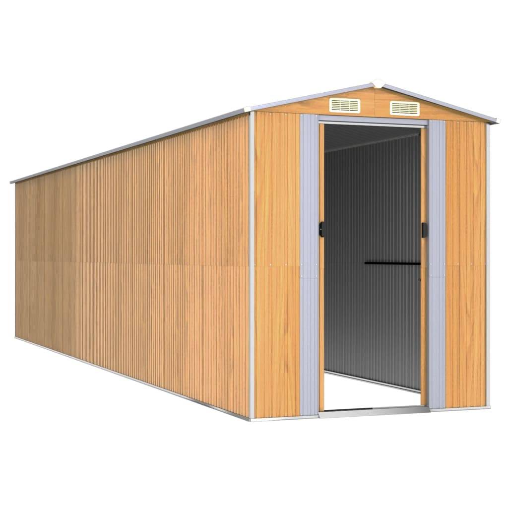 Vidaxl - Abri de jardin Marron clair 192x772x223 cm Acier galvanisé 14.8m² vidaXL 3147478 - Image 8