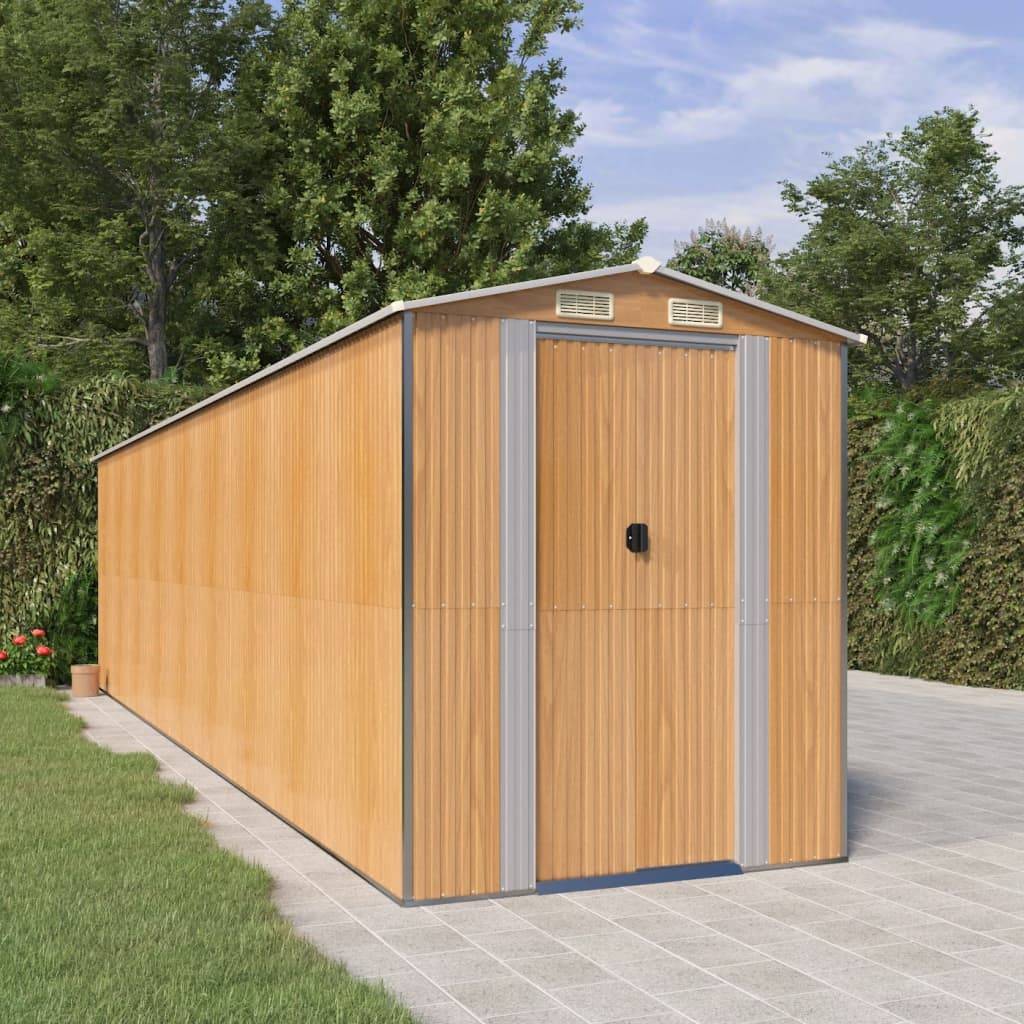 Vidaxl - Abri de jardin Marron clair 192x772x223 cm Acier galvanisé vidaXL 3147478 - Image 1