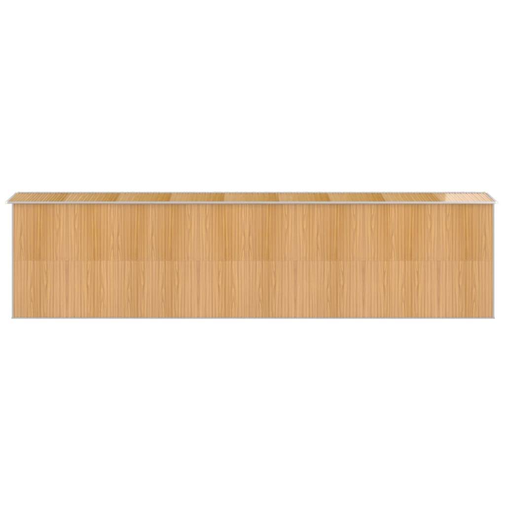 Vidaxl - Abri de jardin Marron clair 192x772x223 cm Acier galvanisé 14.8m² vidaXL 3147478 - Image 6