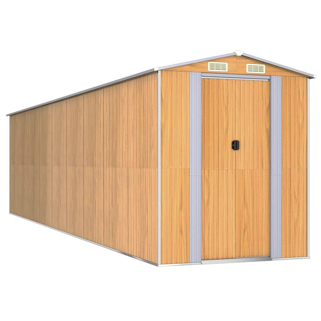 Vidaxl - Abri de jardin Marron clair 192x772x223 cm Acier galvanisé 14.8m² vidaXL 3147478 - Image 2