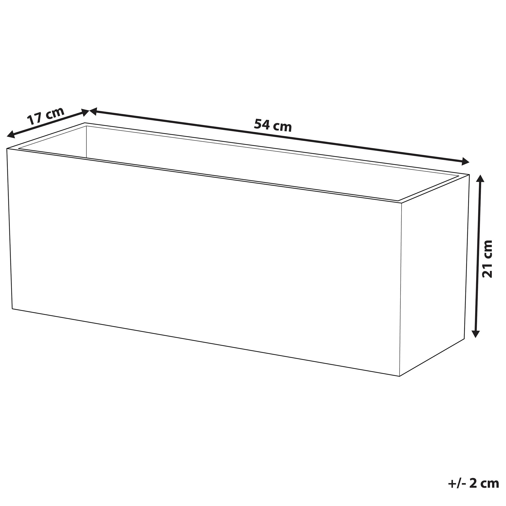 Beliani - Bac à Fleurs Rectangulaire Blanc Effet Bois, 54 x 17 x 21 cm, en Fibre d'Argile pour Intérieur et Extérieur Beliani - Image 3