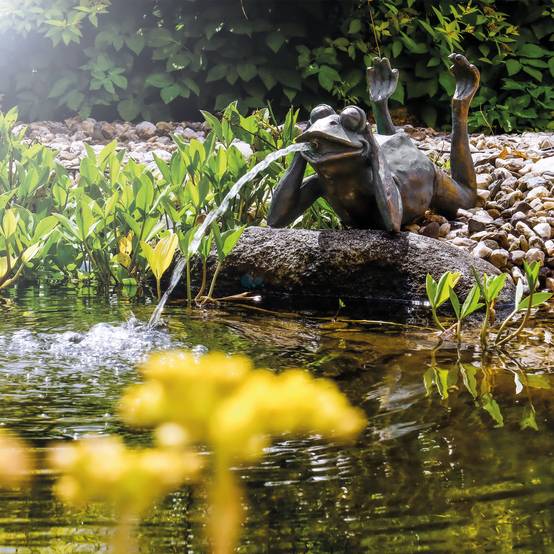esotec Gargouille + pompe solaire de bassin Jeu d'eau Figure de jardin 101650 - Image 1
