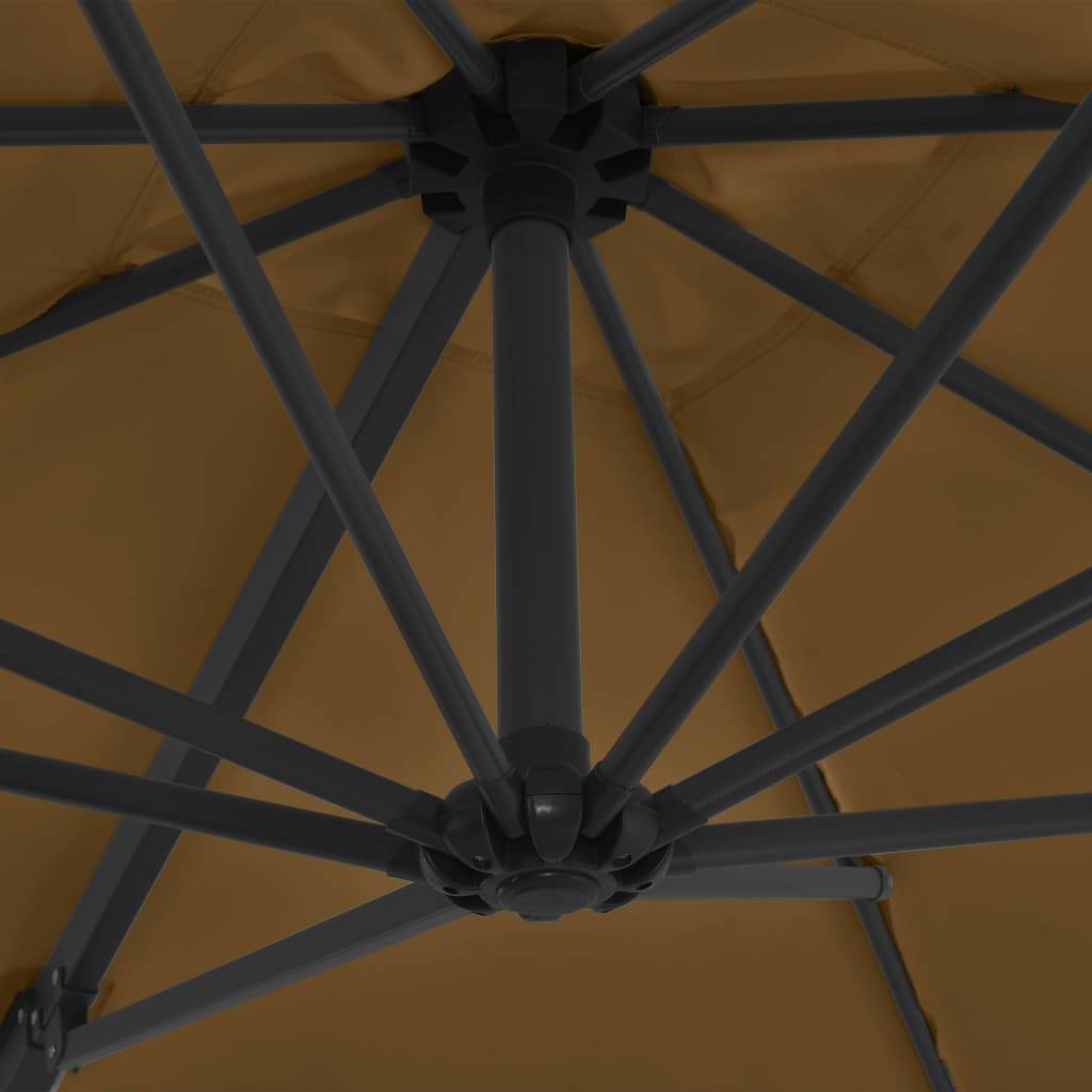 Helloshop26 - Parasol avec base portable 2,5 x 2,5 m taupe - Image 6