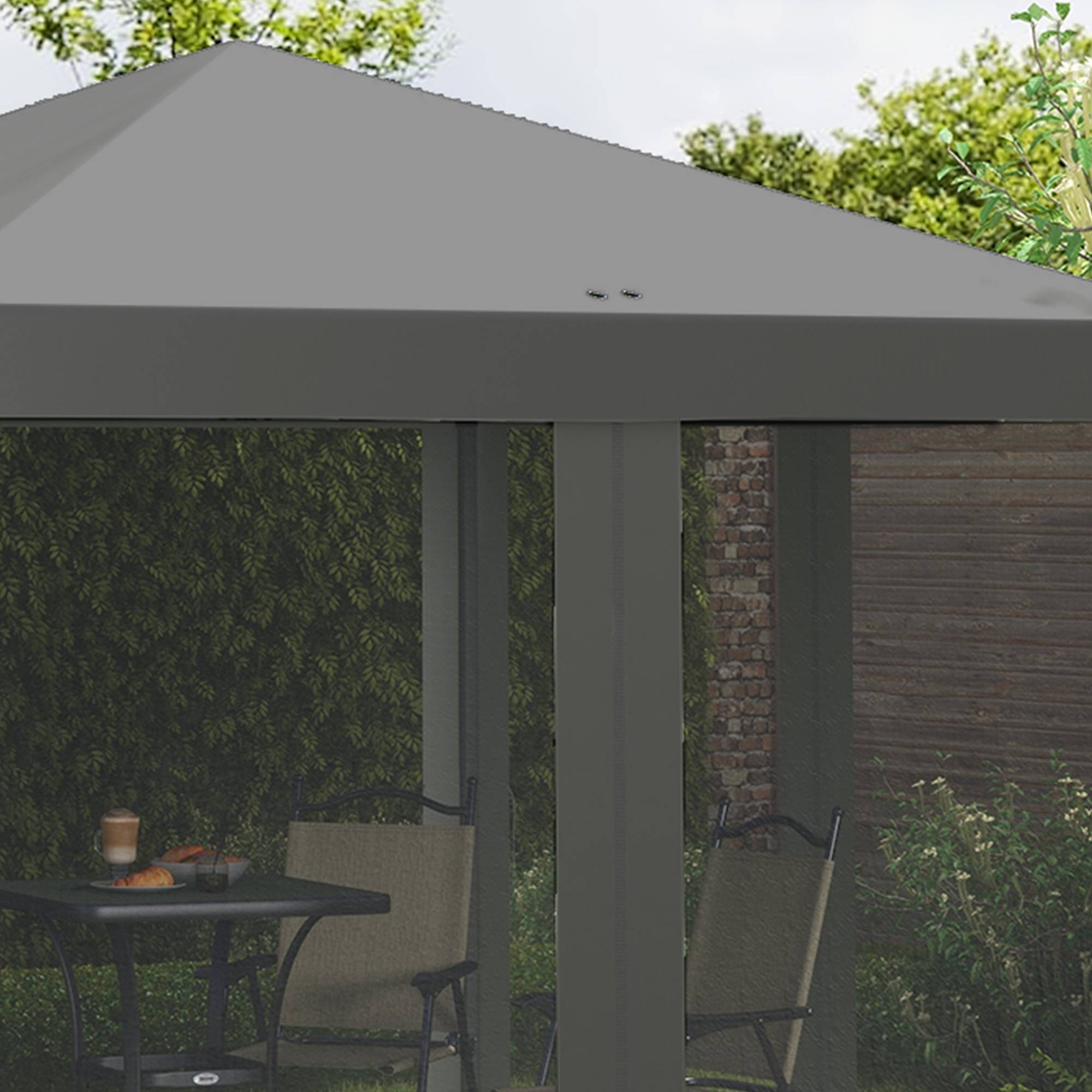 Tonnelle Pliante 3x3m Acier Oxford Moustiquaire Jardin Camping Sac Transport Gris - ComfortXL Outdoor Living - Image 8