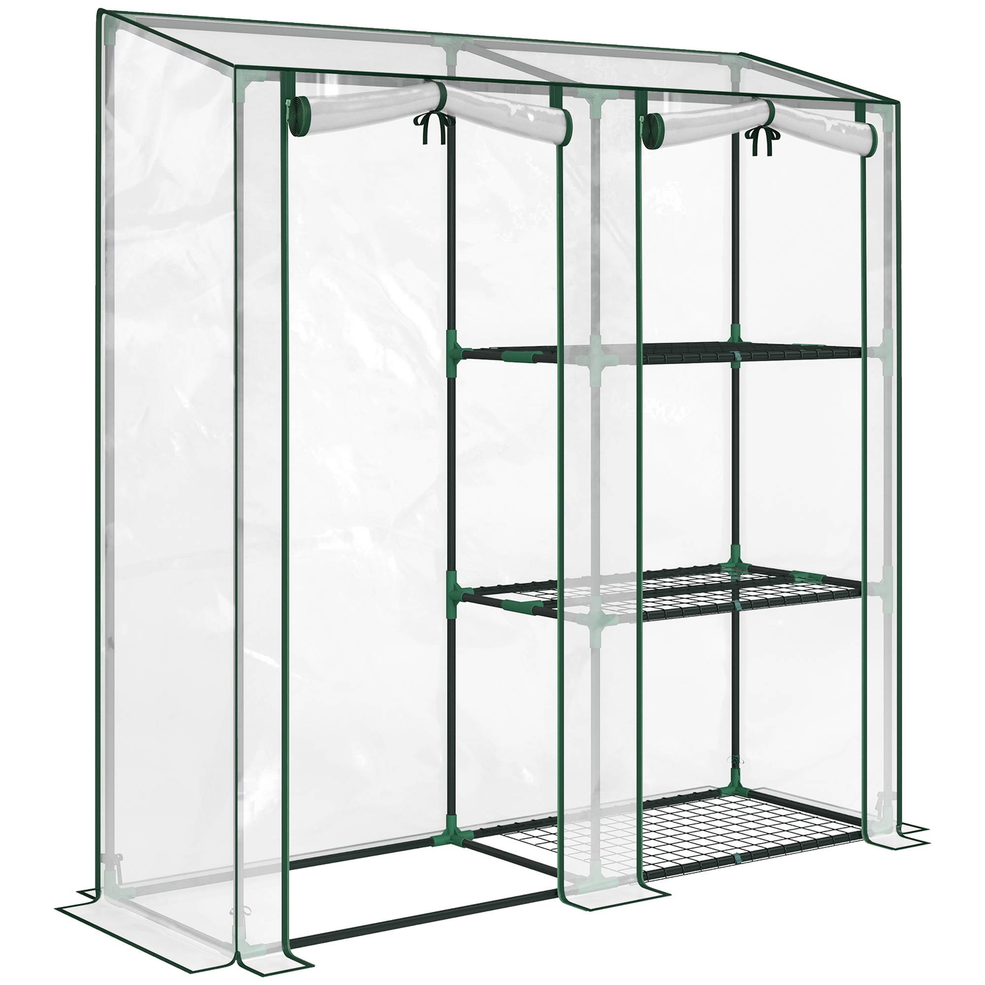 ComfortXL - Serre de jardin PVC acier 143 x 45 x 151 cm transparente 3 niveaux 2 portes - ComfortXL Outdoor Living - Image 2