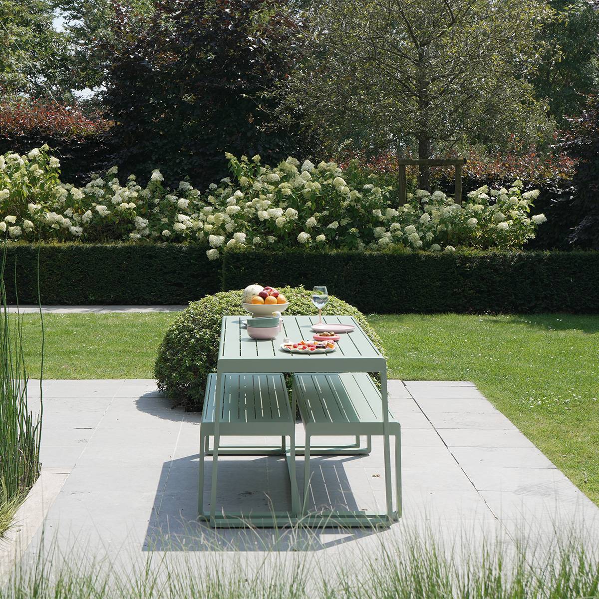 Wilsa Garden - Salon de jardin aluminium RIO 4 places avec table et 2 bancs - Image 4