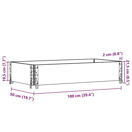 Jardinière bois de pin gris 100 x 50 x 21.5 cm - PANGIVO - Image 8