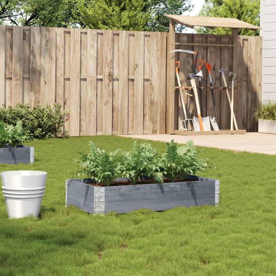 Jardinière bois de pin gris 100 x 50 x 21.5 cm - PANGIVO - Image 1