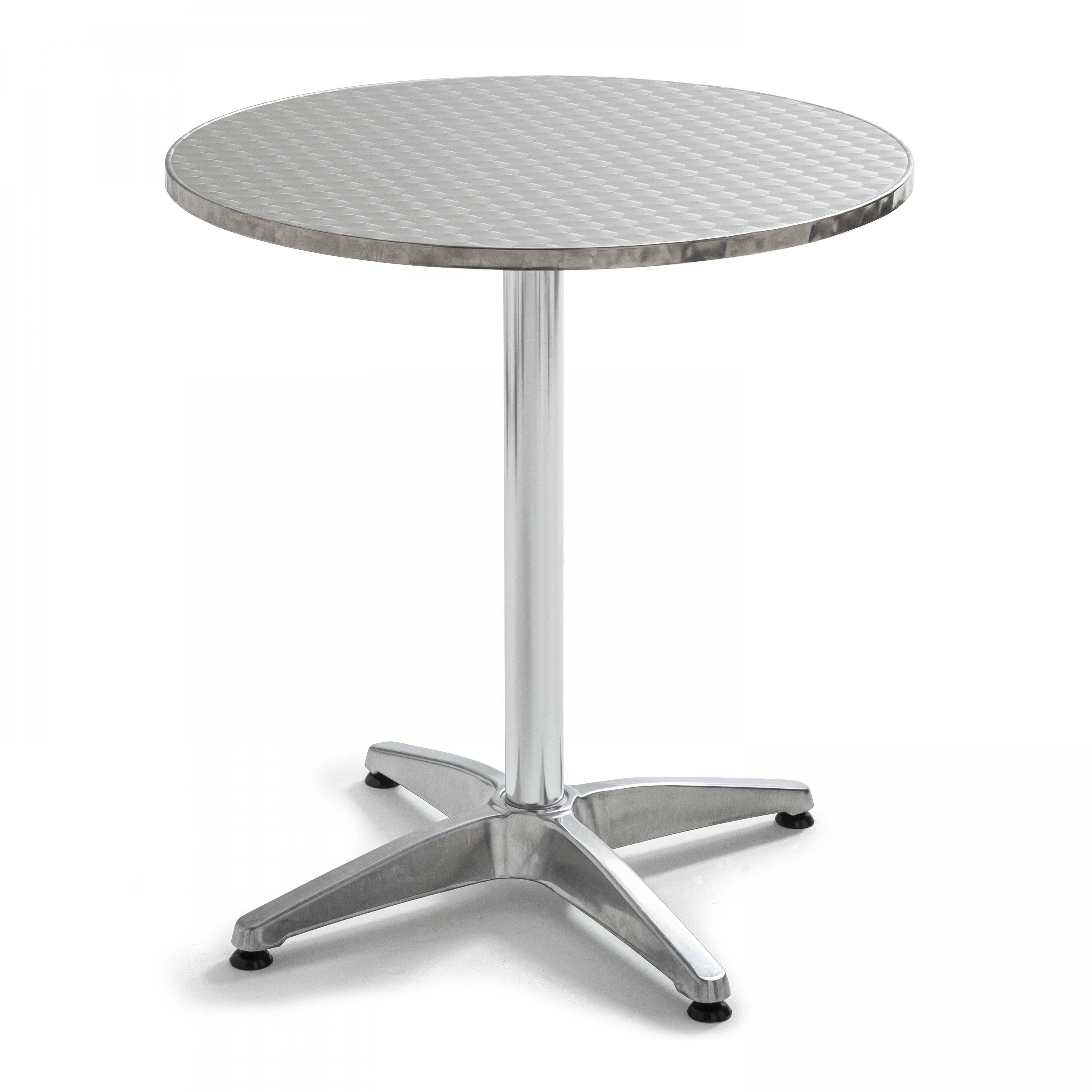 Oviala - Table de jardin ronde et 4 chaises aluminium gris Brixton - Oviala - Image 4
