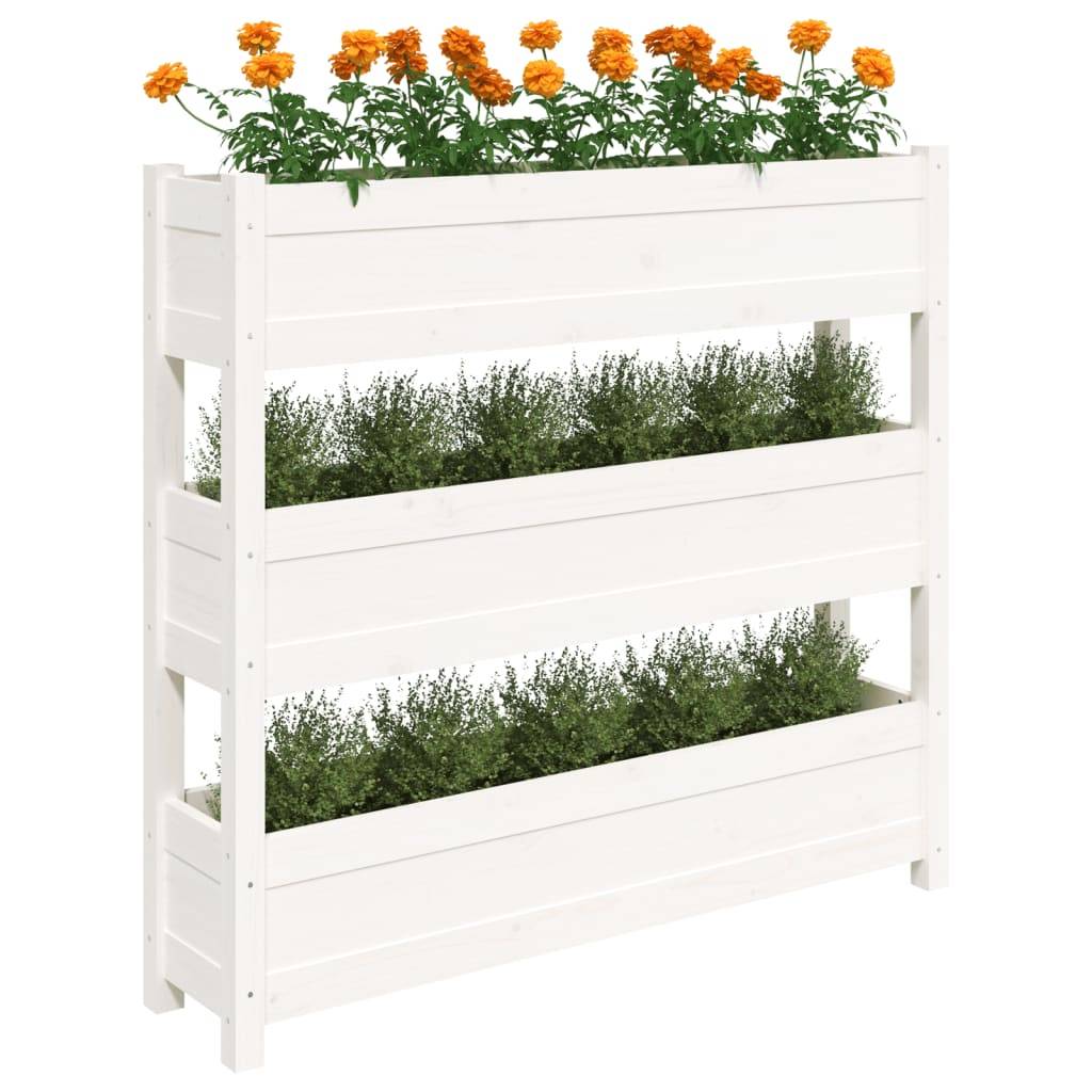 Vidaxl - Jardinière Blanc 112x25x104,5 cm Bois massif de pin vidaXL 823921 - Image 5