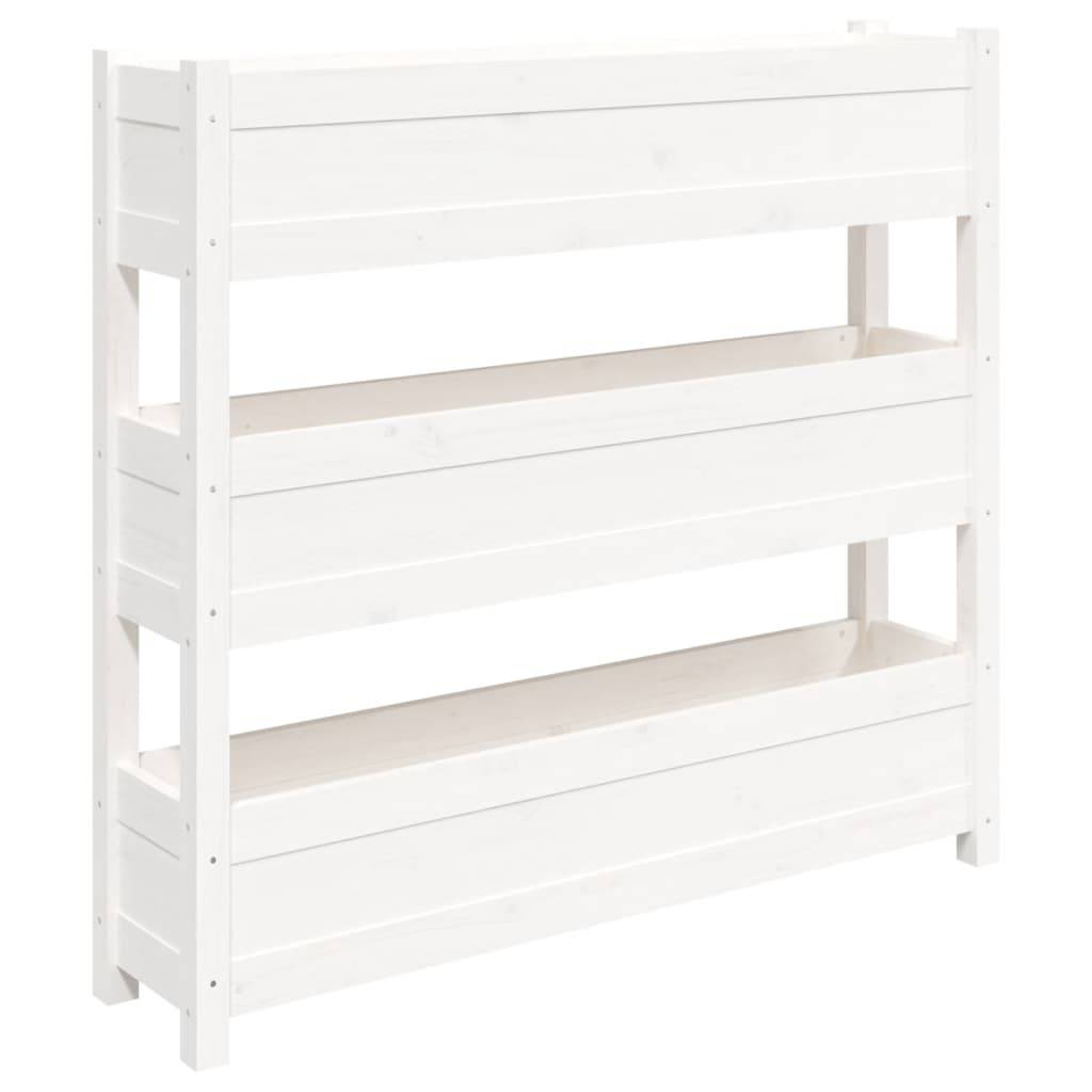 Vidaxl - Jardinière Blanc 112x25x104,5 cm Bois massif de pin vidaXL 823921 - Image 2