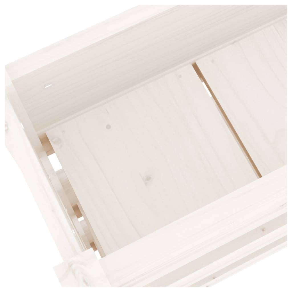 Vidaxl - Jardinière Blanc 112x25x104,5 cm Bois massif de pin vidaXL 823921 - Image 4