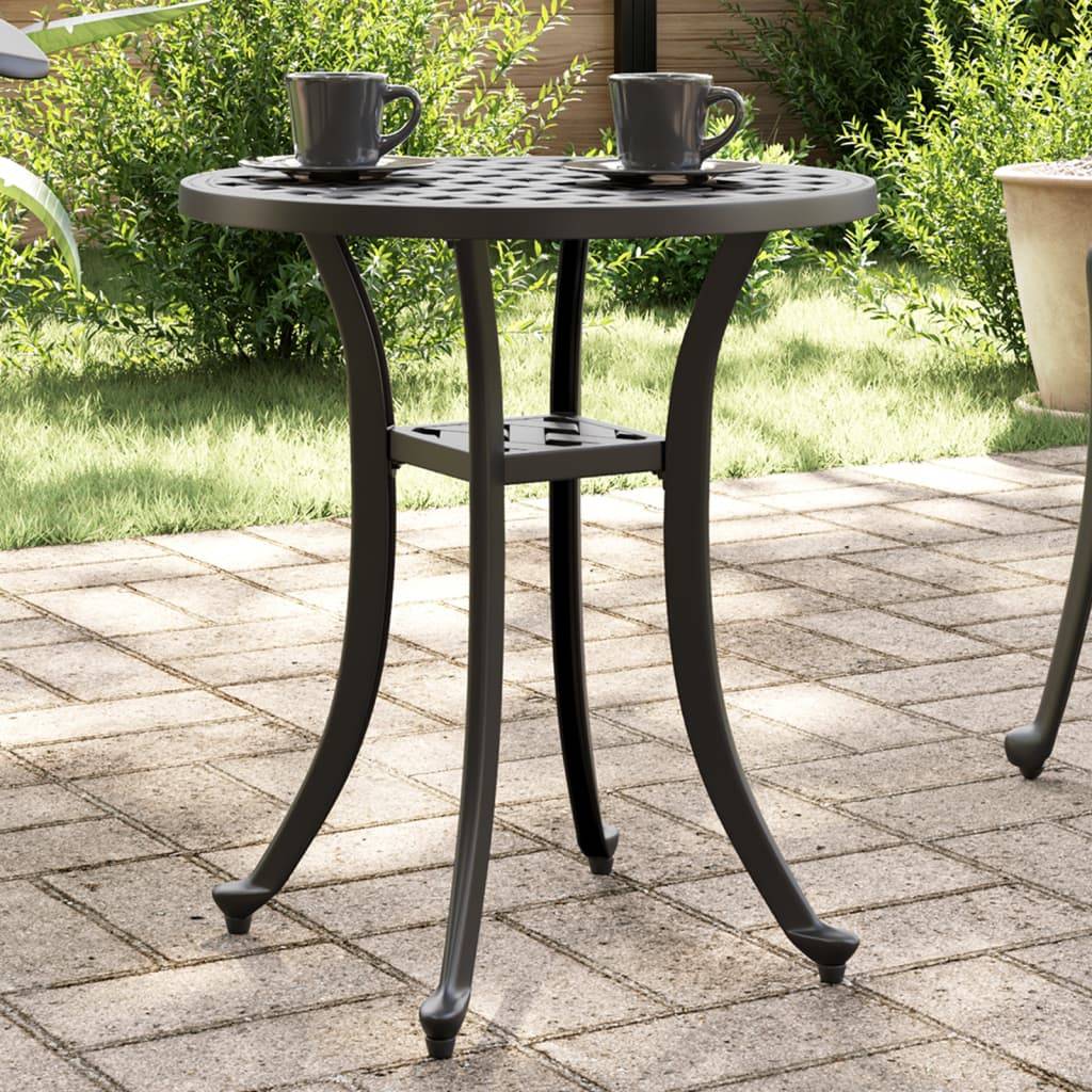 Table de jardin aluminium coulé noir Ø48 x 53 cm - PANGIVO - Image 1
