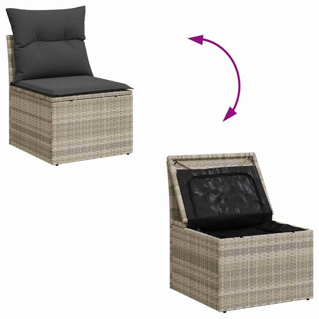 ComfortXL - Salon de jardin 8 places en Résine Tressée avec Rangement pour Balcon Gris Clair – ComfortXL Outdoor Living - Image 3
