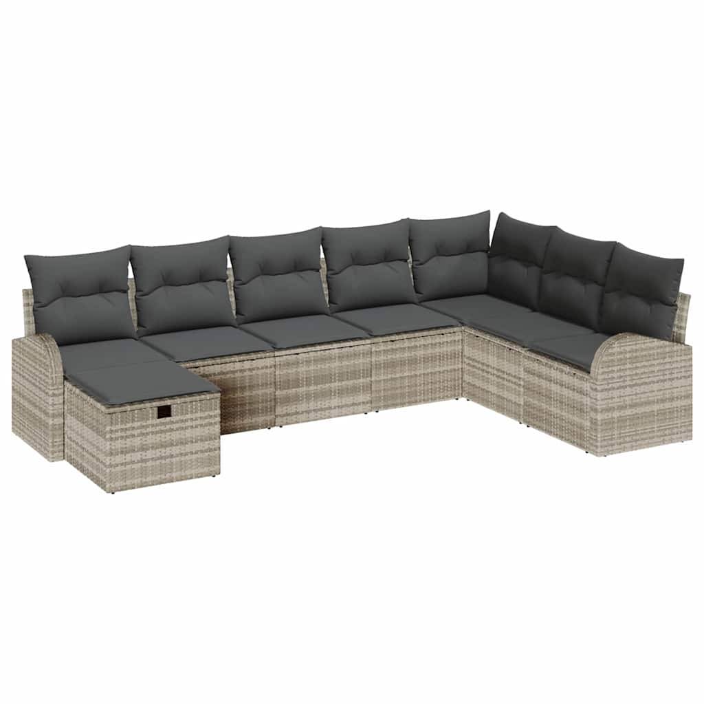ComfortXL - Salon de jardin 8 places en Résine Tressée avec Rangement pour Balcon Gris Clair – ComfortXL Outdoor Living - Image 2