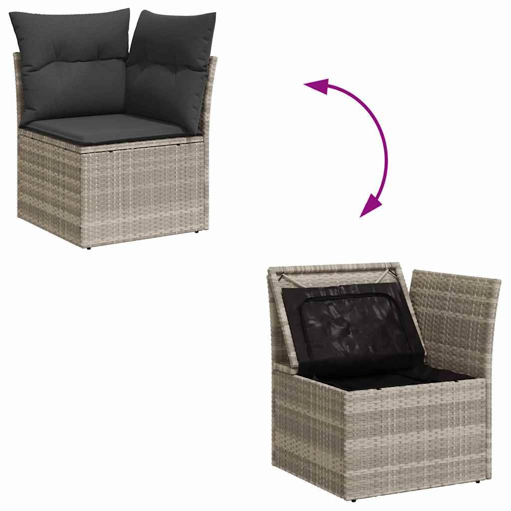 ComfortXL - Salon de jardin 8 places en Résine Tressée avec Rangement pour Balcon Gris Clair – ComfortXL Outdoor Living - Image 5