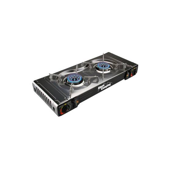 Réchaud gaz 2 feux 4400W et Plaque plancha 26 x 23cm 2en1 Allumage piezo TEXAS ALPEN Camping - Image 4