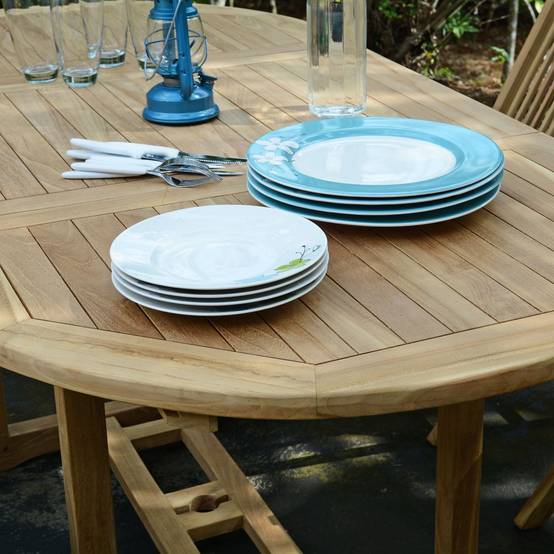 Teck'Attitude - Table extensible ovale teck massif Sirius 120/180 x 90 cm - TECK'Attitude - Image 3
