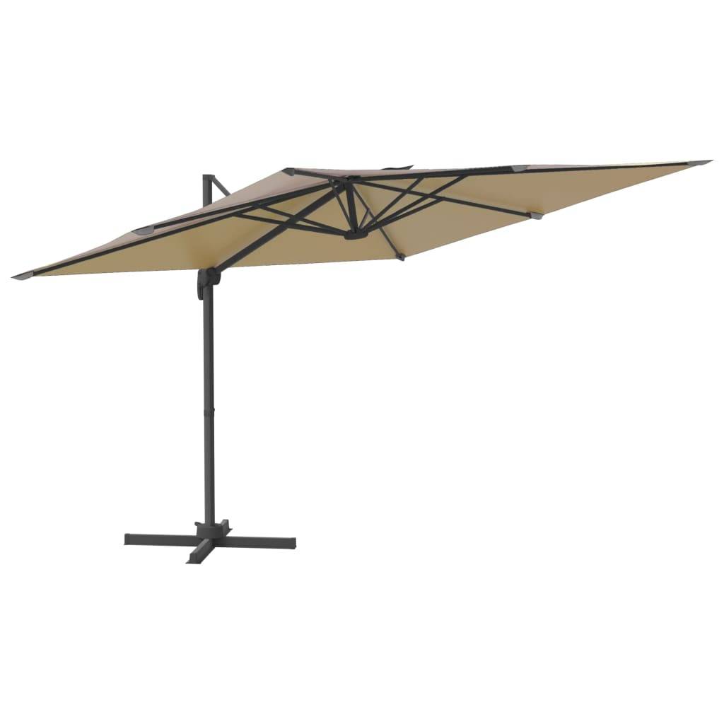 Helloshop26 - Parasol meuble de jardin cantilever à led 400 x 300 cm taupe - Image 1