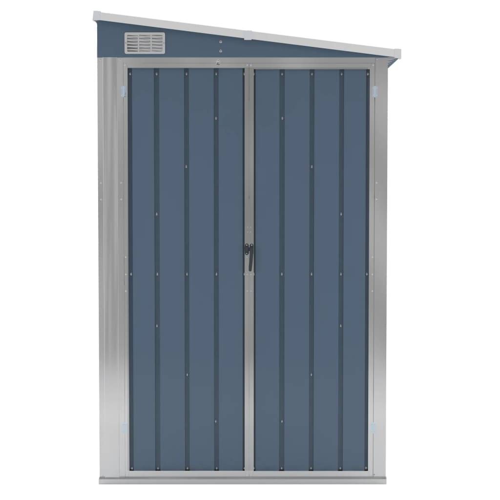 Helloshop26 - Abri de jardin cabane cabanon maison de stockage remise extérieur hangar outils robuste mural 118 x 288 x 178 cm acier galvanisé gris - Image 2