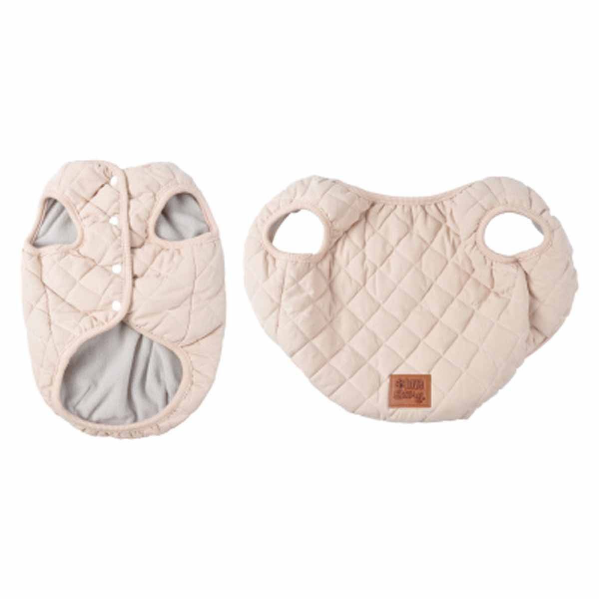 Veste Matelassée pour Chien "Doublé Polaire" 40cm Écru