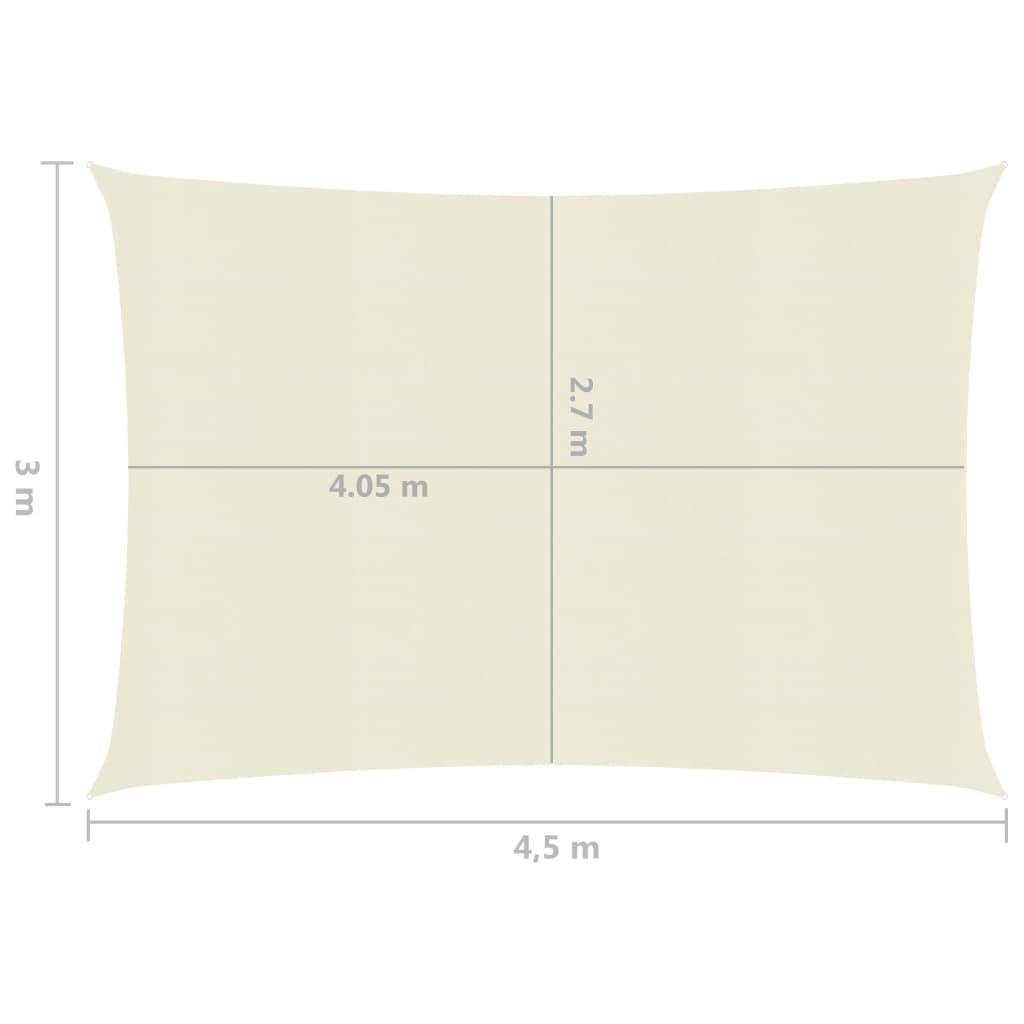 Helloshop26 - Voile toile d'ombrage parasol 160 g/m² 3 x 4,5 m PEHD crème - Image 6