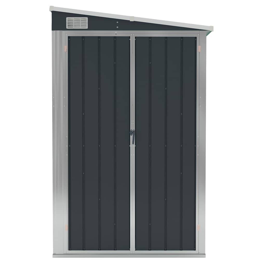 PANGIVO - Abri de jardin mural avec double porte - Acier galvanisé - Anthracite 118x194x178 cm - Surface au sol 2,29m² - PANGIVO - Image 6