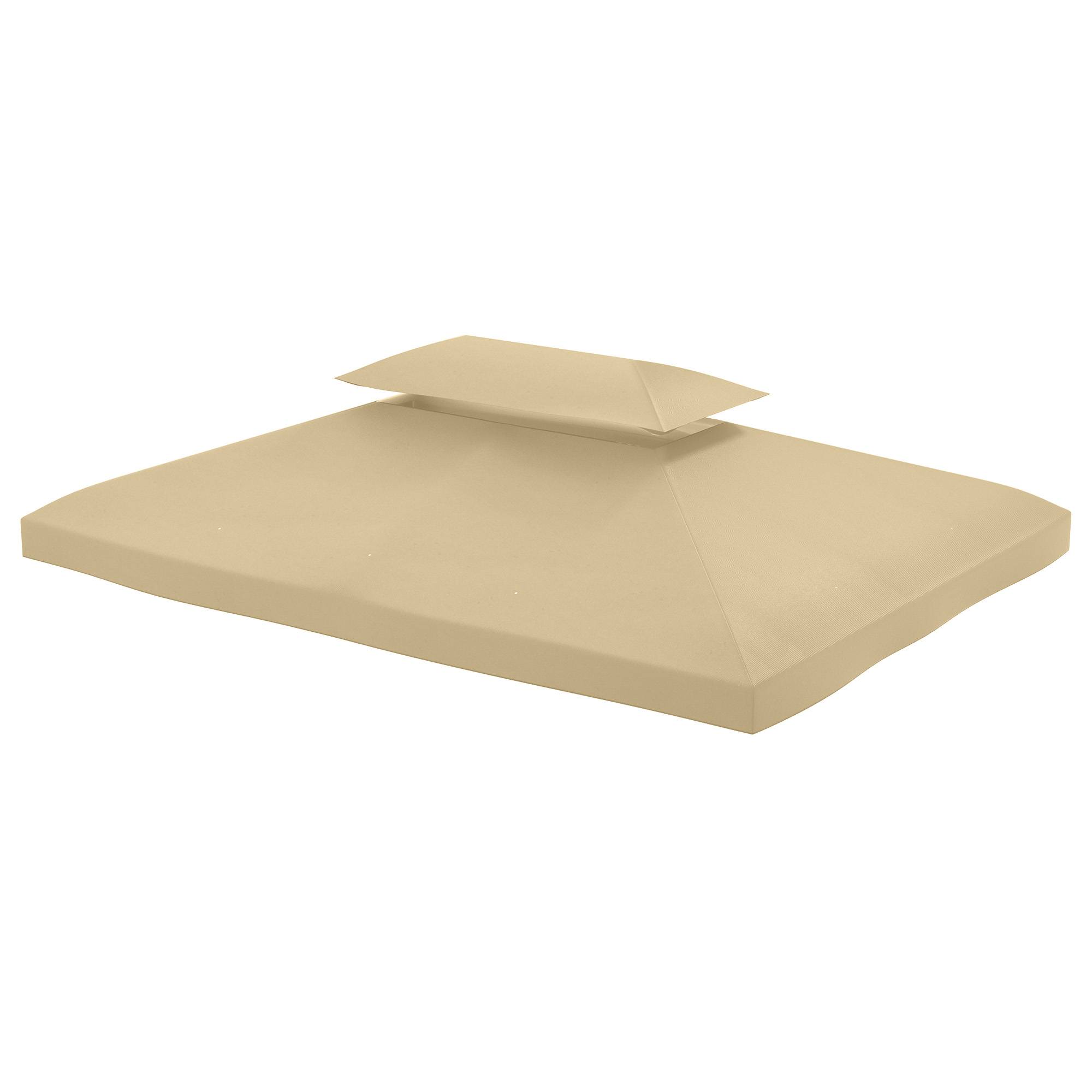 ComfortXL - Toile de rechange tissu pour tonnelle double toit ventilation 3x4m beige - ComfortXL Outdoor Living - Image 2