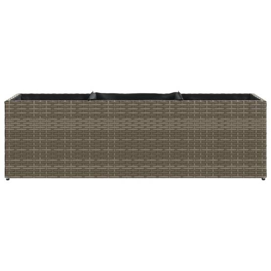 2 pcs Jardinière | Pot de fleurs | Cache-pot | Bac à fleurss avec 3 pots gris 105x30x32 cm résine tressée - Image 6