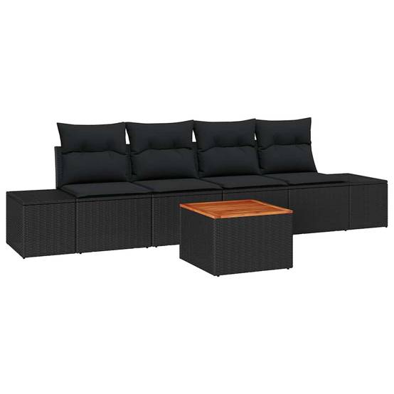 ComfortXL - Salon de jardin 4 places 5 pcs en polyrotin avec table basse pour patio Noir – ComfortXL Outdoor Living - Image 2
