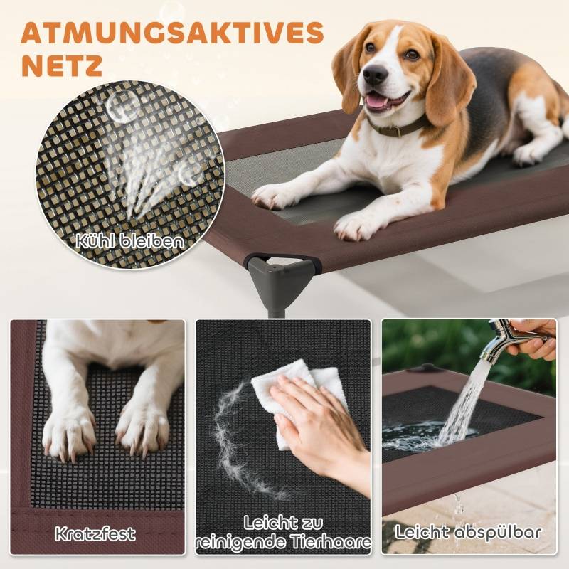 PANGIVO - Lit chien extérieur surélevé avec toit 76 x 61 x 71 cm polyester - PANGIVO - Image 6